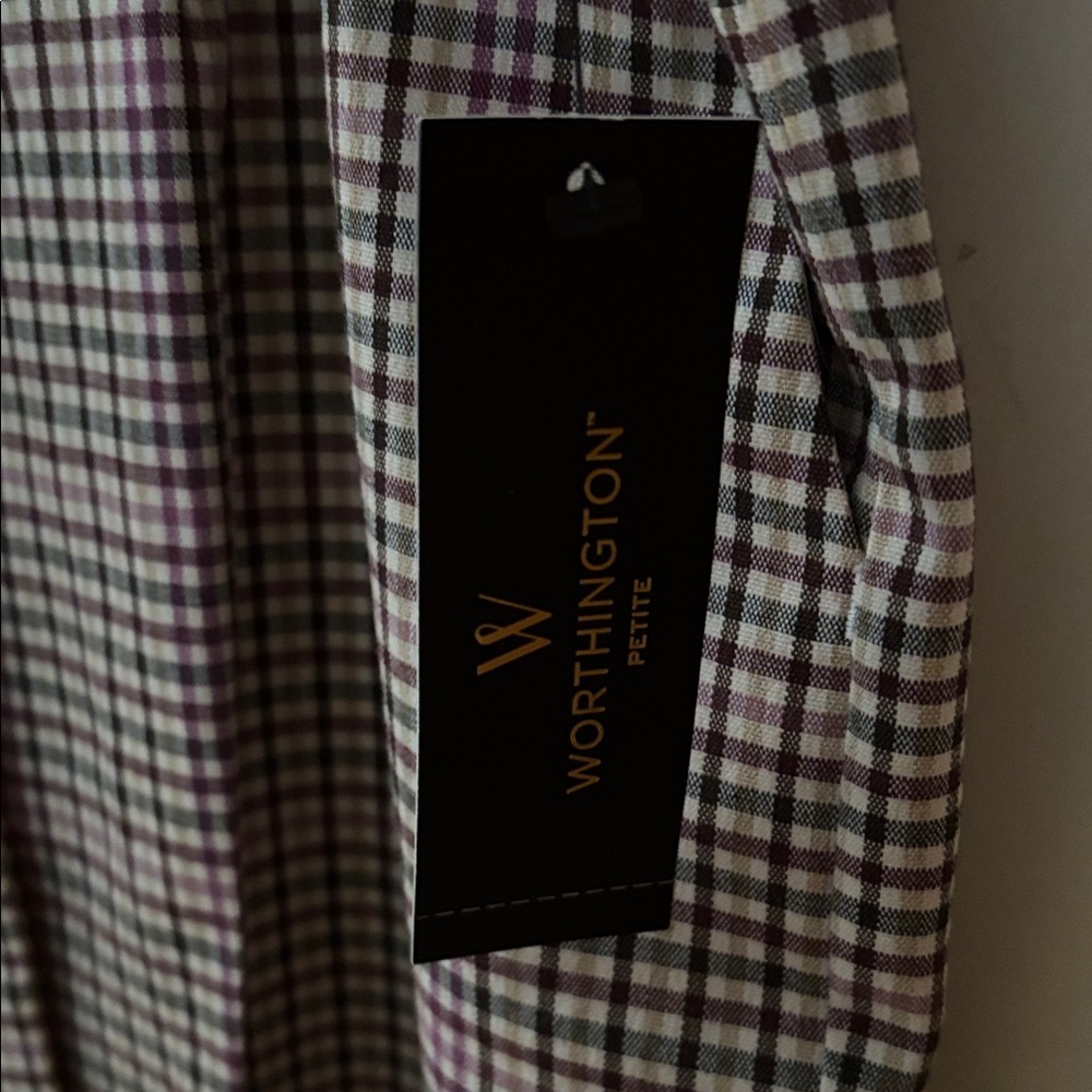 NWT Worthington Checkered Tie-Waist Pants - Picture 2 of 6
